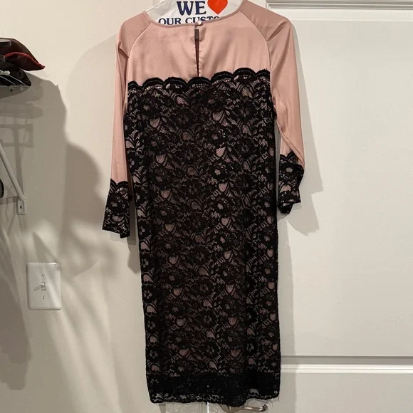 Just...Taylor Pink and Black Long Sleeve Dress - Picture 3 of 3